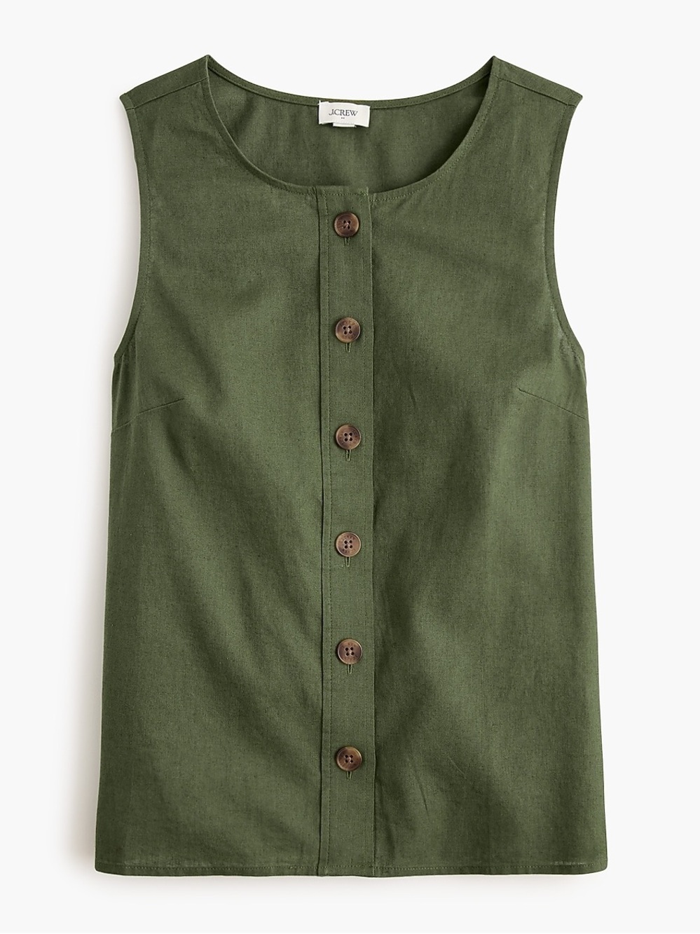 J. Crew Factory Linen-Blend Button-Front Shell